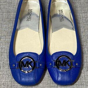 MICHAEL KORS FULTON LOGO SAFFIANO LEATHER FLATS